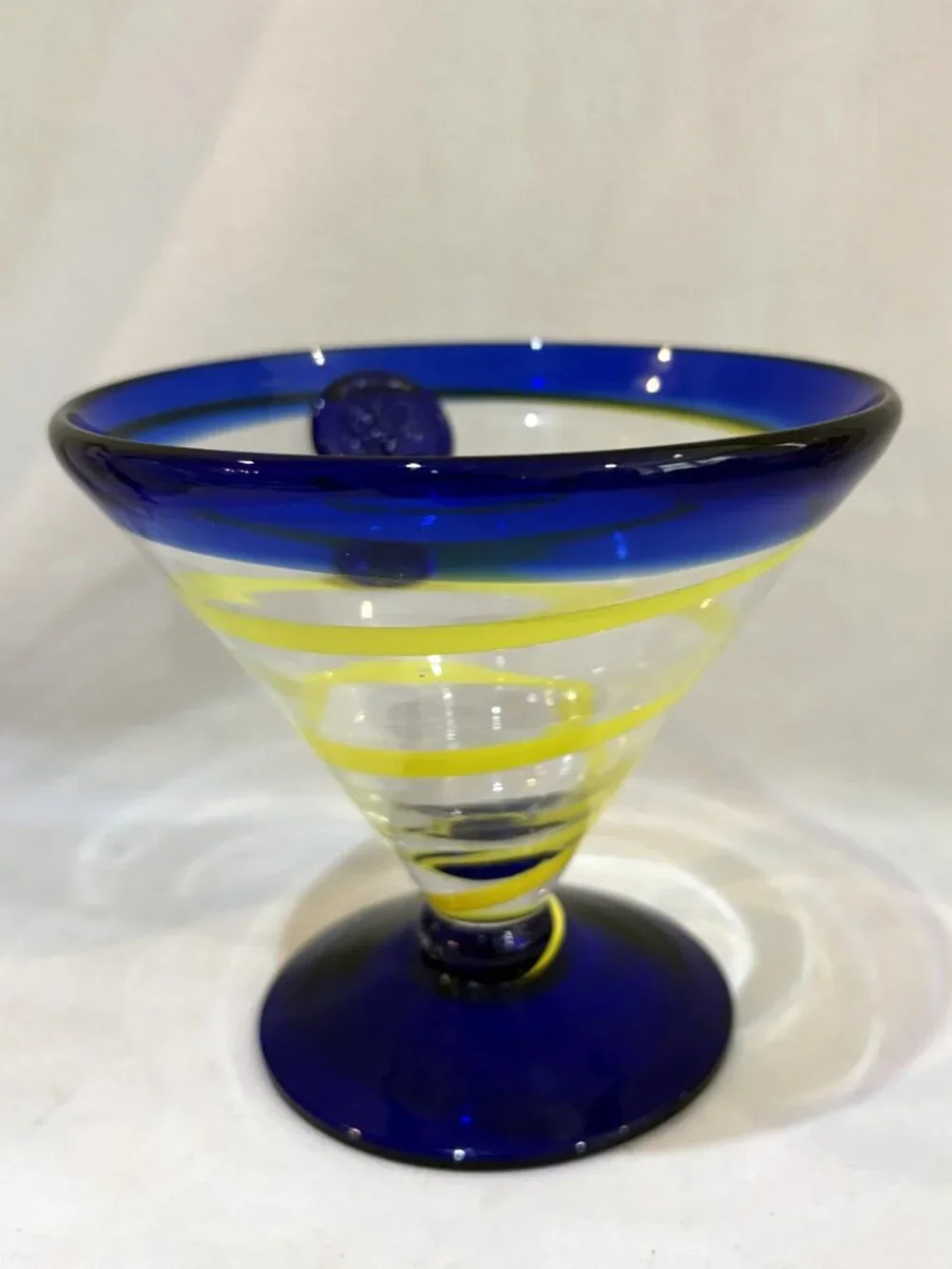 Pair Kosta Boda Royal Caribbean Cruises Swirl Martini Margarita Cocktail Glasses